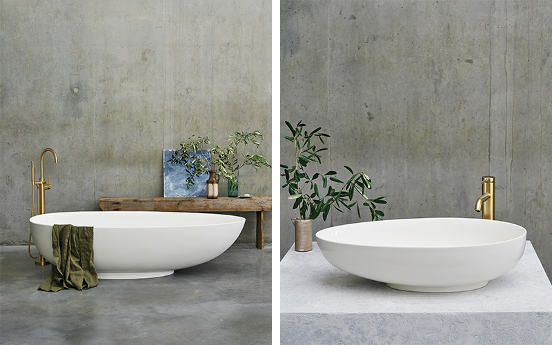 Spa Inspired Bathroom | Accentuate any spa like bathroom design with the Teardrop luxury freestanding bath and pair with Teardrop countertop basin for ultimate indulgence